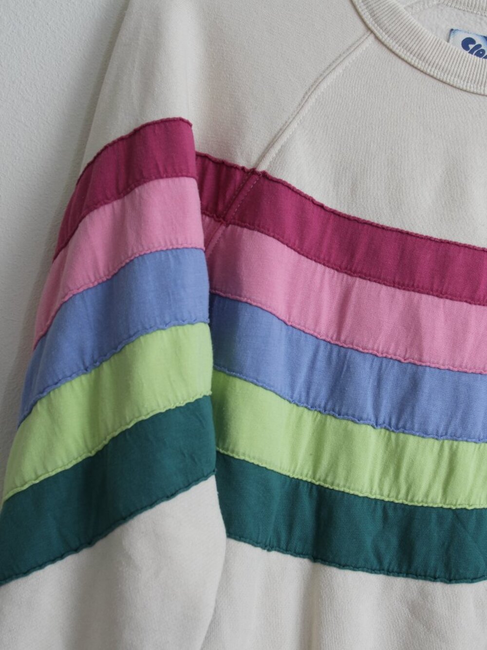 Marine Layer Cloud 9 Fleece Crewneck Sweatshirt Cool Wave Cotton Size Small - Picture 3 of 14